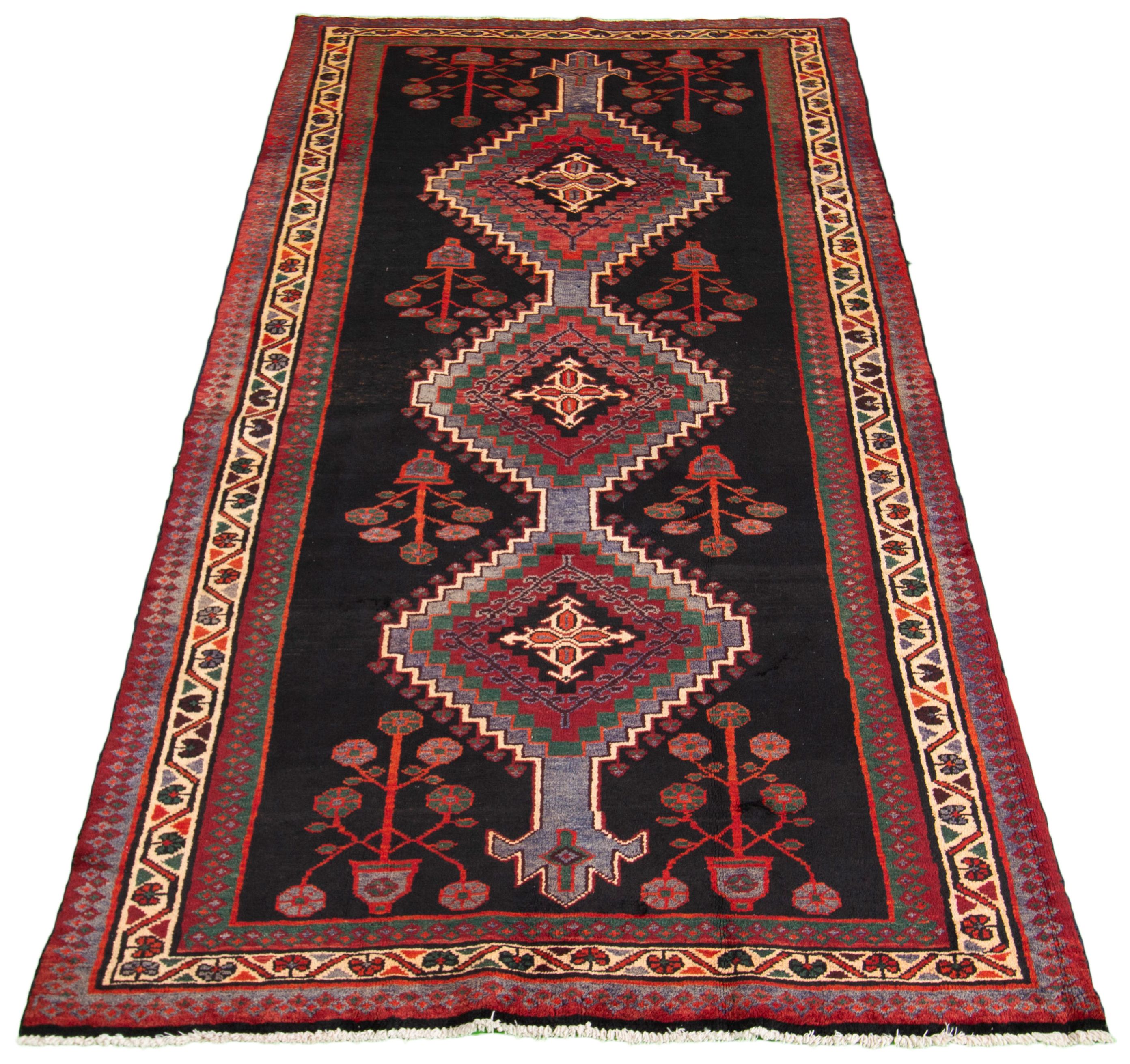 Hand-knotted Roodbar Wool Rug 5'1
