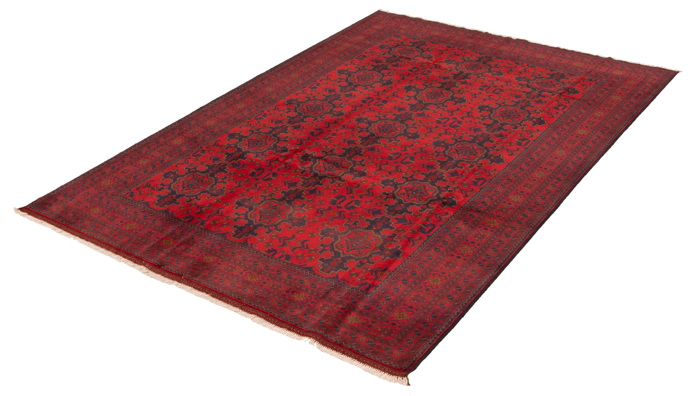 Bedroom eCarpet Gallery Area Rug for Living Room Finest Khal Mohammadi Bordered Red Rug 4'9 x 6'4 Hand-Knotted Wool Rug 359238 